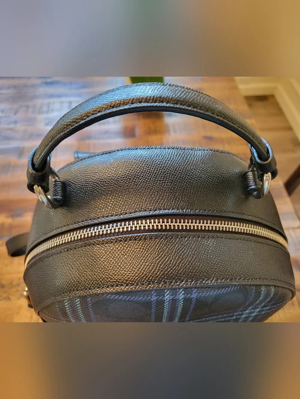 Coach Jordyn Backpack Signature Canvas Plaid F80051 Like New